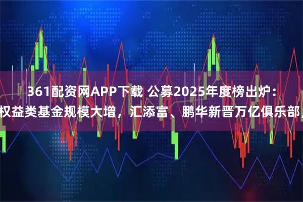 361配资网APP下载 公募2025年度榜出炉：权益类基金规模大增，汇添富、鹏华新晋万亿俱乐部，