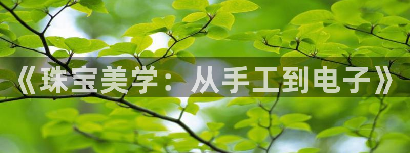 天宏娱乐天跃传媒招聘：《珠宝美学：从手工到电子》